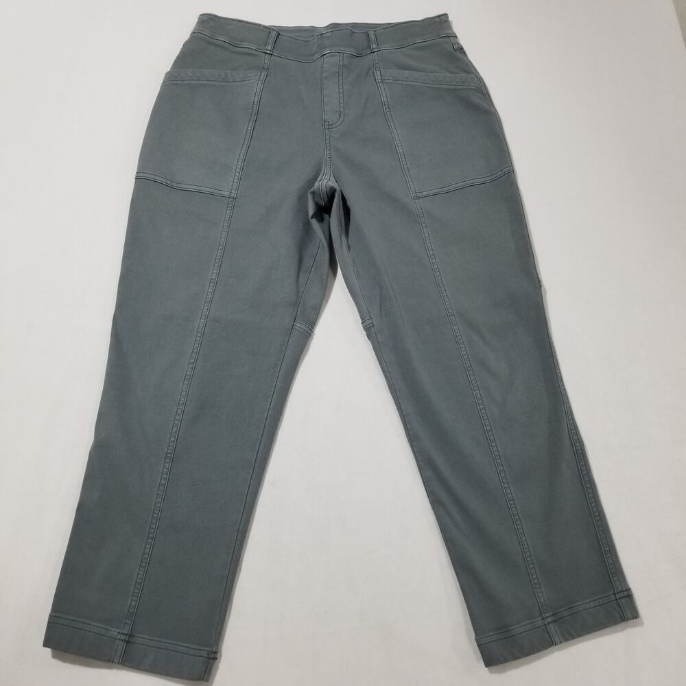 Spanx Pants XL Gray Stretch Twill Cropped Straight Leg Pants Pockets 20312R - Picture 11 of 11